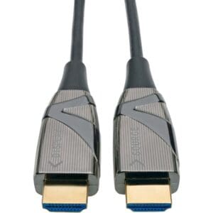 Two HDMI cables with black and gold connectors.