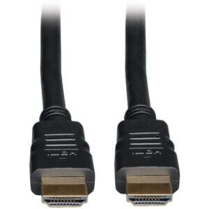 Two black HDMI cables with connectors.
