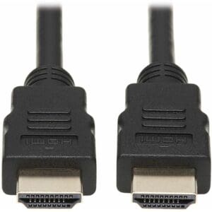 Two black HDMI cables with connectors.