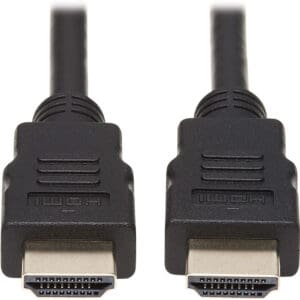 Two black HDMI cable connectors.