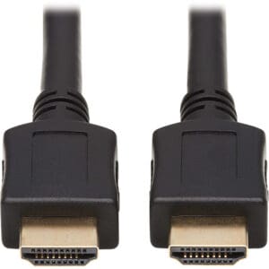 Two black HDMI cable connectors close-up.