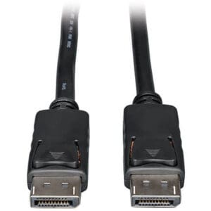 Two DisplayPort cables with connectors.