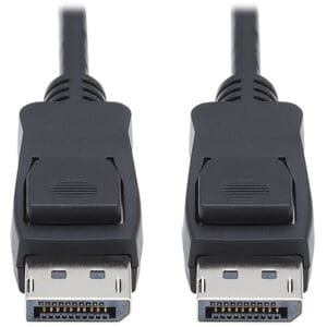 Two black DisplayPort cables side by side.