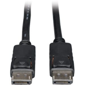 DisplayPort cables with black connectors.