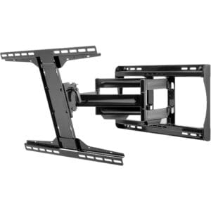Black adjustable wall mount for TV.
