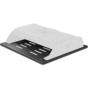 Adjustable black metal mounting bracket.