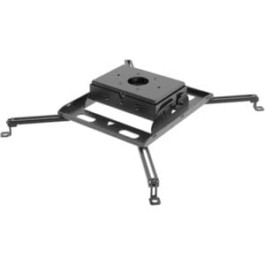 Black adjustable ceiling mount for projectors.