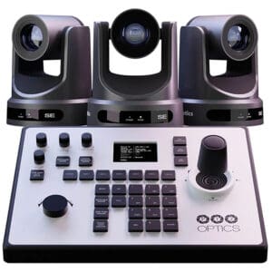 PTZ cameras with control panel setup.