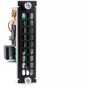 Computer graphics card with visible ports.