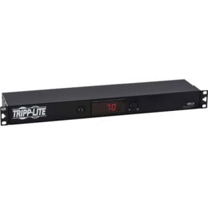 Tripp Lite power distribution unit, black design.