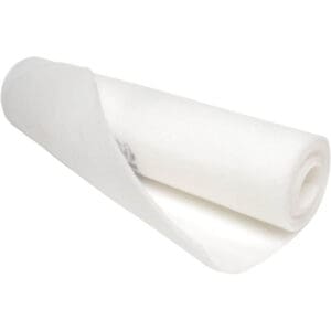 Roll of white fabric batting material.