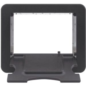 Black rectangular metal bracket for electronics.