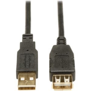6ft USB 2.0 Gold Extension Cable Shielded USB A Male/Female 6'