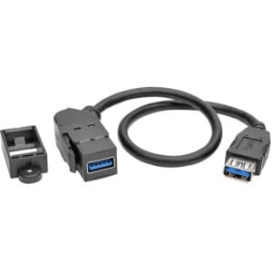 USB extension cable with mounting bracket.