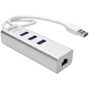 USB 3.0 SuperSpeed to Gig Ethernet NIC Adapter 3-Port USB 3.0 Hub