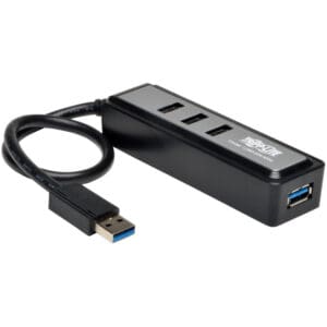 Portable 4-Port USB 3.0 Superspeed Mini Hub w/ Built In Cable