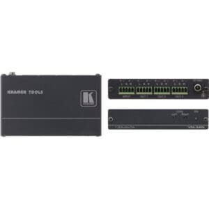 Audio distribution amplifier with multiple output channels.