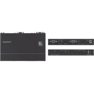 Audio-video switcher with various input ports.