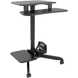 Mobile Workstation Standing Desk Rolling Cart Height-Adjustable