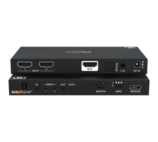 2x1 8K UHD HDMI 2.1 Switcher with Audio De-embedder (8K60, 4K120Hz 4:4:4 10bit VRR, FVA, ALLM support)