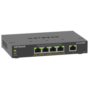 Netgear 5-Port Gigabit Ethernet POE+ Smart Plus Managed Switch 63 W PoE Budget (GS305EP-100NAS)