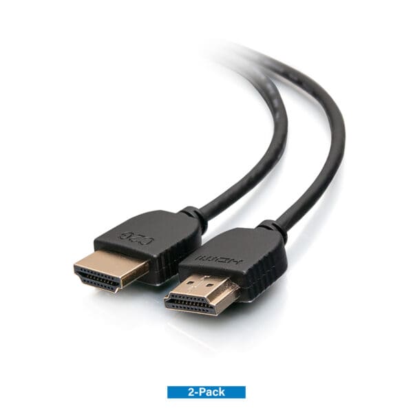 3ft (0.9m) C2G Plus Series Slim Flexible HDMI® Cable with Low Profile Connectors - 4K 60Hz (2 Pack)