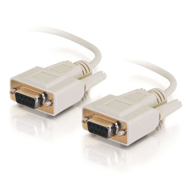 1 ft DB9 F/F Serial RS232 Null Modem Cable - Beige