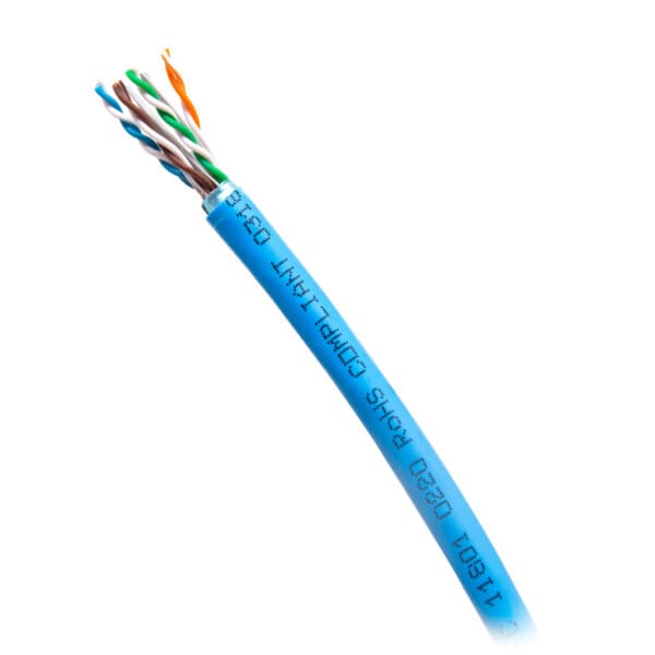 1000ft (304.8m) TAA-Compliant Cat6a Bulk Foil Shield (F/UTP) Ethernet Network Cable with Solid Conductors-Riser CMR-Rated - Blue