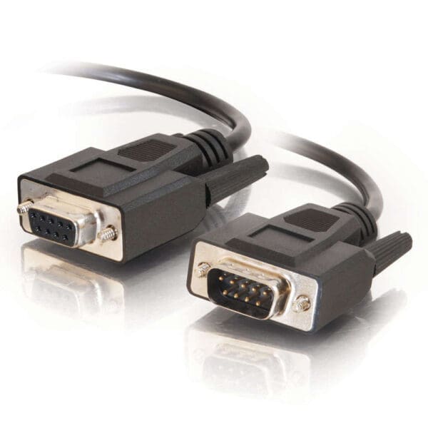 1 ft DB9 M/F Serial RS232 Extension Cable - Black