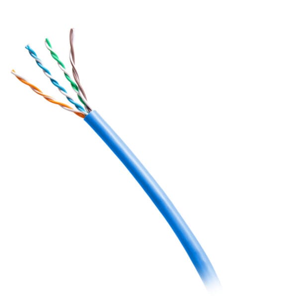 1000ft (304.8m) TAA-Compliant Cat6a Bulk Shielded (STP) Ethernet Network Cable with Solid Conductors - Plenum CMP-Rated - Blue