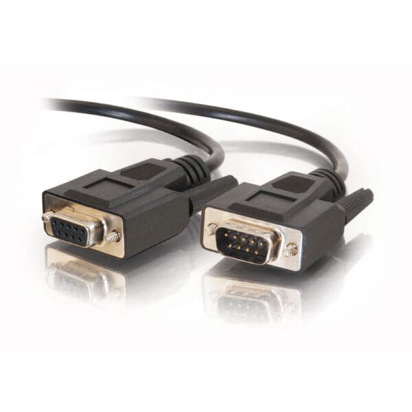 10 ft DB9 M/F Serial RS232 Extension Cable - Black