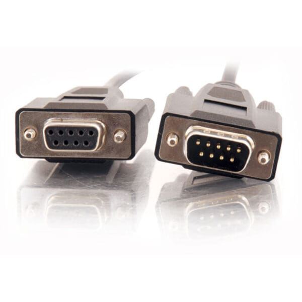 15 ft DB9 M/F Serial RS232 Extension Cable - Black