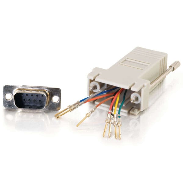 RJ45 to DB9 Male Serial RS232 Modular Adapter - Gray