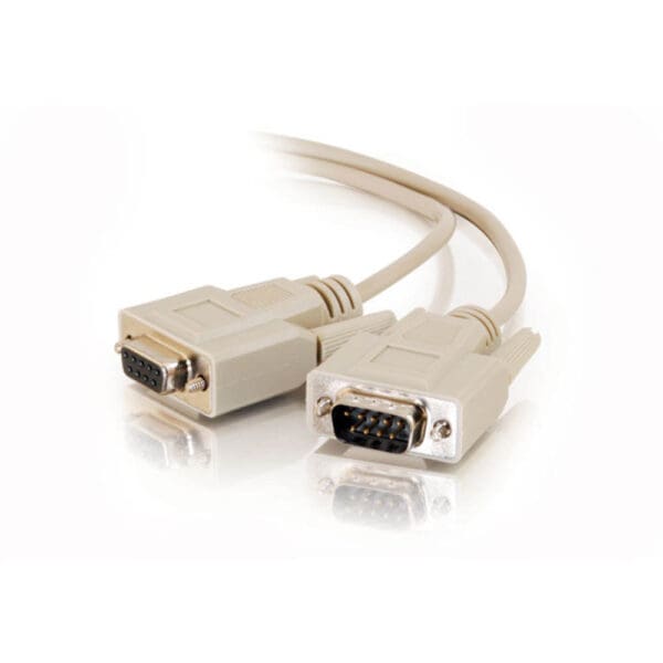 15 ft DB9 M/F Serial RS232 Extension Cable - Beige