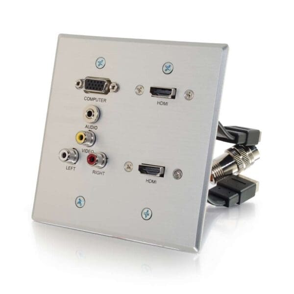 RapidRun VGA, Stereo Audio, Composite Video and RCA Stereo Audio Double Gang Wall Plate - LIMITED AVAILABILITY