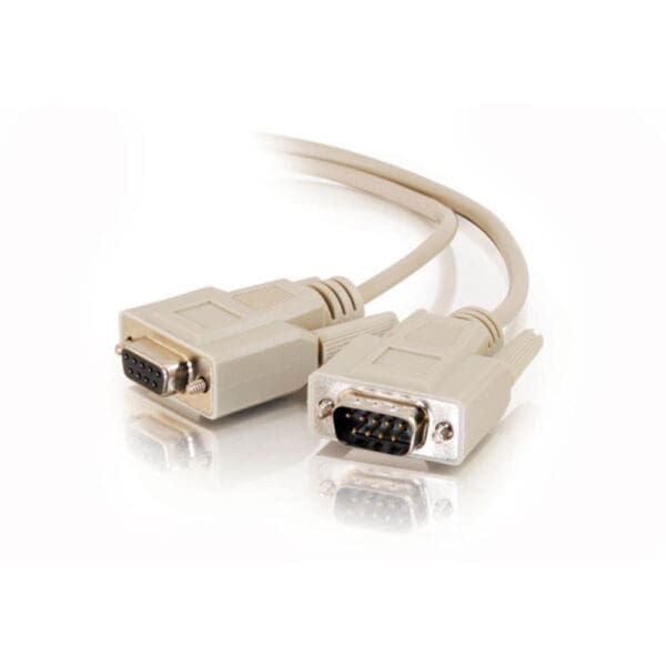 10 ft DB9 M/F Serial RS232 Extension Cable - Beige