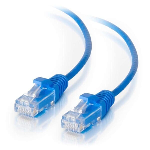 10ft Cat5e Snagless Unshielded UTP Slim Ethernet Network Patch Cable - Blue - LIMITED AVAILABLITY