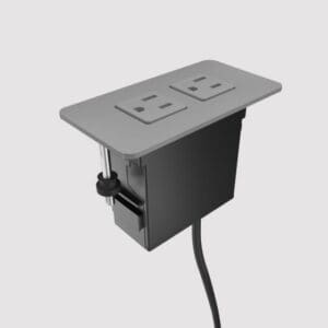 Plastic Surface Mount Mini-Tap, 120-in, Storm, 2 Power, without Tamper Resistant Outlets