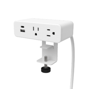 Finch, 10ft, White, Edge Mount, 2 Power + 1 USB A+C