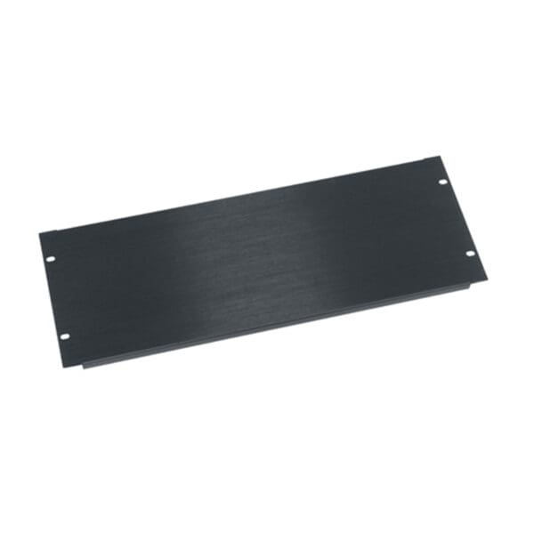 4 RU Flanged Blank Rack Panel, Black Brushed and Anodized Aluminum