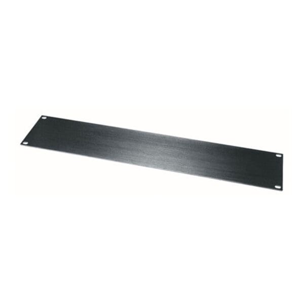 2 RU Flat Blank Rack Panel, Black Brushed and Anodized Aluminum