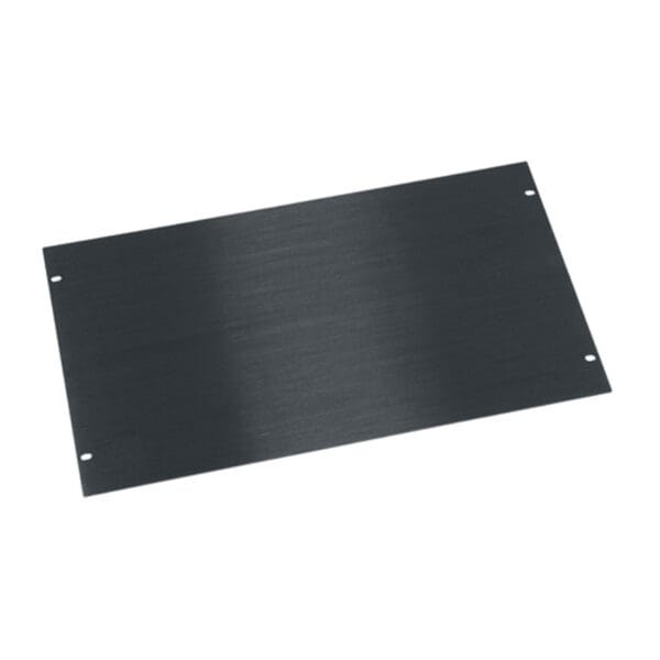 6 RU Flat Blank Rack Panel, Black Brushed and Anodized Aluminum