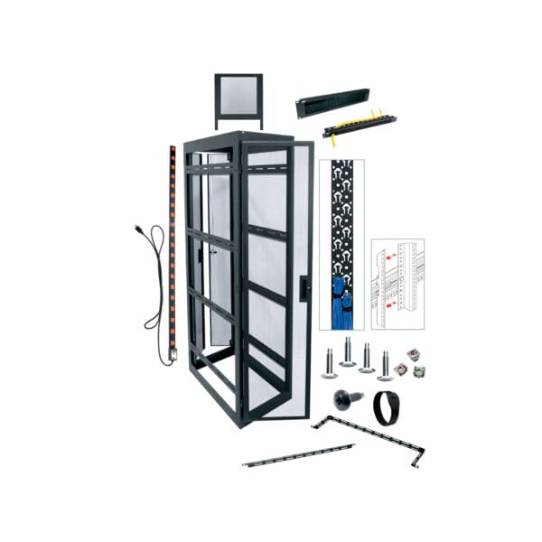 44 RU MRK Series 22 Inch Wide Pre-Configured DVR Rack, 31 Inches Deep with Side Panel