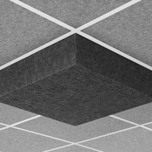 Nivo™ Acoustic Ceiling Tile with 6 inch Drop Profile in Charcoal Gray, 6 inch Drop, 15/16" Layin