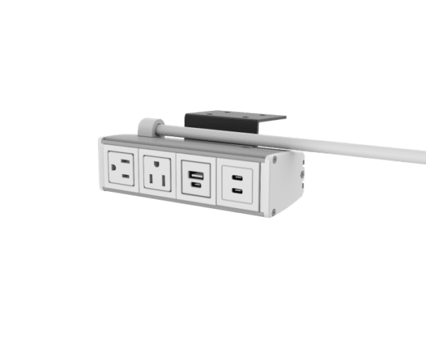 Assemble, Under Mount, White, 10ft, 2 Power + 1 USB A+C + 1 Dual USB-C 45W