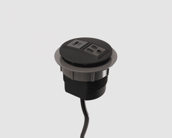 Node, 72-in, Black, 1 Power + 1 USB-A+C