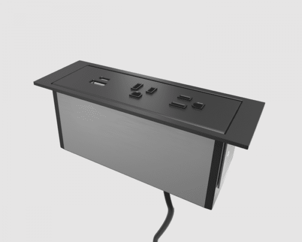 Dean In-Surface, 10ft, Matte Black, 2 Power + 1 USB A+C (Without Tamper Resistant Outlets)