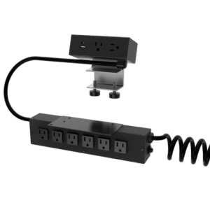 Dean Hydra, 2 Power + 1 USB A+C & 6 Power, Black, 15.5"-29" Curly Cord