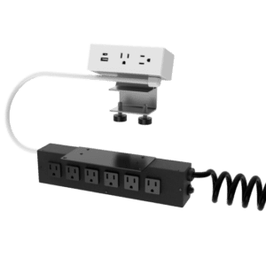 Dean Hydra, 2 Power + 1 USB A+C & 6 Power, White, 15.5"-29" Curly Cord
