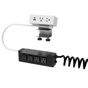 Dean Hydra, 2 Power + 1 USB A+C & 4 Power, White, 15.5"-29" Curly Cord